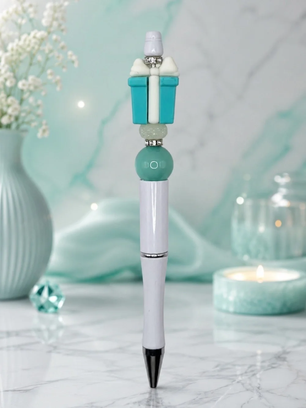 Mint Gift Box Beaded Pen
